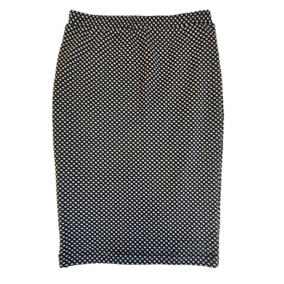Creation L black white polka-dot pattern pencil skirt sz 6 - Picture 1 of 11